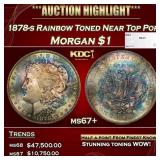 1878-s Morgan Dollar Rainbow Toned Near Top Pop $1