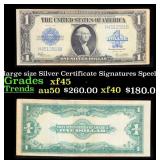 1923 $1 large size Silver Certificate Grades xf+ S