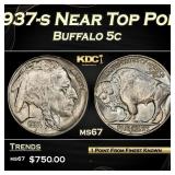 1937-s Buffalo Nickel Near Top Pop 5c ms67 SEGS