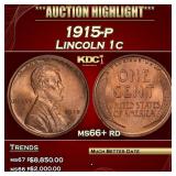 1915-p Lincoln Cent 1c ms66+ rd SEGS