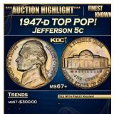 1947-d Jefferson Nickel TOP POP! 5c ms67+ SEGS