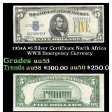 1934A $5 Silver Certificate North Africa WWII Emer