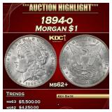 1894-o Morgan Dollar $1 ms62+ USCG