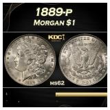 1889-p Morgan Dollar $1 Grades ms62