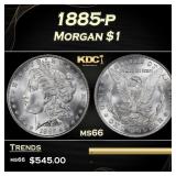 1885-p Morgan Dollar $1 Grades ms66