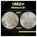 1882-p Morgan Dollar $1 Grades ms62+
