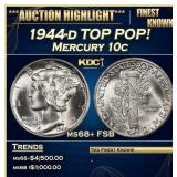 1944-d Mercury Dime TOP POP! 10c ms68+ FSB SEGS