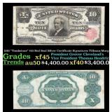 1891 $10 Red Seal Silver Certificate "Tombstone" G