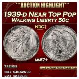 1939-d Walking Liberty Half Dollar Near Top Pop 50