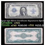 1923 $1 large size Silver Certificate Grades vf+ S