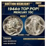 1944-d Mercury Dime TOP POP! 10c ms68+ fsb SEGS