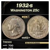 1932-s Washington Quarter 25c Grades ms62+