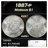 1887-p Morgan Dollar $1 ms66+ SEGS