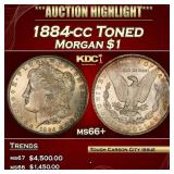1884-cc Morgan Dollar Toned $1 ms66+ SEGS
