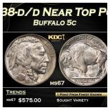 1938-d/d Buffalo Nickel Near Top Pop 5c ms67 SEGS
