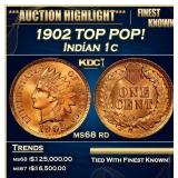 1902 Indian Cent TOP POP! 1c ms68 rd SEGS