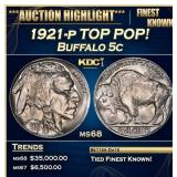 1913-d Ty II Buffalo Nickel Toned Near Top Pop 5c