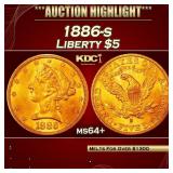 1886-s Gold Liberty Half Eagle $5 ms64+ SEGS