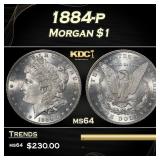 1884-p Morgan Dollar $1 Grades ms64