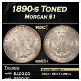1890-s Morgan Dollar Toned $1 ms65+ SEGS