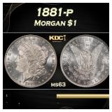 1881-p Morgan Dollar $1 Grades ms63