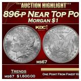 1896-p Morgan Dollar Near Top Pop! $1 ms67 SEGS