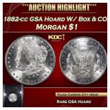 1882-cc Morgan Dollar GSA Hoard W/ Box & COA $1 Gr
