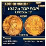 1937-d Lincoln Cent TOP POP! 1c ms68 rd SEGS