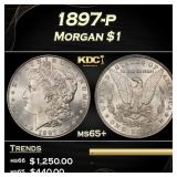 1897-p Morgan Dollar $1 Grades ms65+