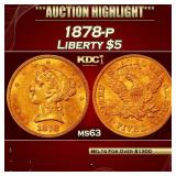 1878-p Gold Liberty Half Eagle $5 ms63 SEGS