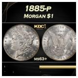 1885-p Morgan Dollar $1 Grades ms63+