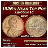 1926-d Lincoln Cent Near Top Pop 1c ms65+ bn SEGS