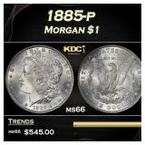 1885-p Morgan Dollar $1 Grades ms66