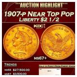 1907-p Gold Liberty Quarter Eagle Near Top Pop $2