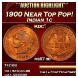 1900 Indian Cent Near Top Pop! 1c ms67 rd SEGS