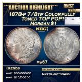 1878-p 7/8tf Morgan Dollar Colorfully Toned TOP PO
