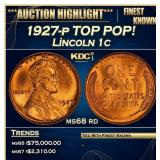 1927-p Lincoln Cent TOP POP! 1c ms68 rd SEGS