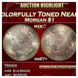 1884-o Morgan Dollar Colorfully Toned Near Top Pop