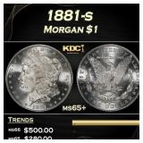 1881-s Morgan Dollar $1 Grades ms65+