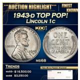 1943-d Lincoln Cent TOP POP! 1c ms68 SEGS