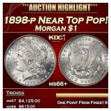 1898-p Morgan Dollar Near Top Pop! $1 ms66+ SEGS