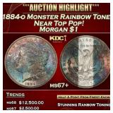 1884-o Morgan Dollar Monster Rainbow Toned Near To