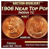 1906 Indian Cent Near Top Pop! 1c ms66 rd SEGS