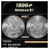 1896-p Morgan Dollar $1 ms66+ SEGS