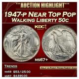 1947-p Walking Liberty Half Dollar Near Top Pop 50