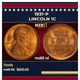 1931-p Lincoln Cent 1c Grades ms66 rd