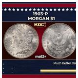 1903-p Morgan Dollar $1 Grades ms62+