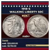 1918-s Walking Liberty Half Dollar 50c ms64+ SEGS