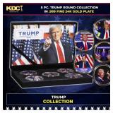 5 Coin President Donald Trump Gold Plated Round Co