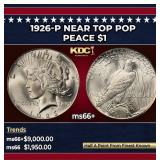 1926-p Peace Dollar Near Top Pop $1 ms66+ SEGS